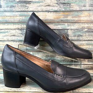 Naturalizer Pumps Womens Sz 11W Dark Gray Faux Leather Dress Shoe Comfort Heels